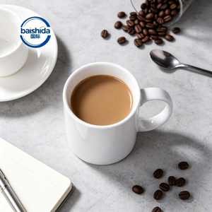 Taza <span class=keywords><strong>de</strong></span> Té <span class=keywords><strong>de</strong></span> Porcelana Blanca <span class=keywords><strong>de</strong></span> 350 ml con Asa Grande, Logotipo Personalizado Multicolor, Reutilizable, Apta para Lavavajillas, Diseño Clásico Ecológico - Product Image 2