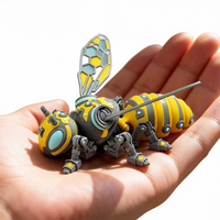 Figurine d'abeille imprimée en 3D, ornement d'insecte articulé, articulations mobiles, décoration de bureau originale, design réaliste