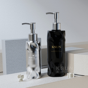 Màu trắng 300ml PETG sóng Shape Nhựa dầu gội và điều hòa chai với bơm - Product Image 3