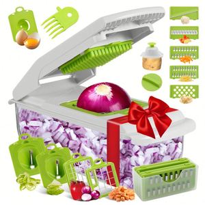 Top Seller New Arrival Manual Multifunctional 18-Piece Vegetable Chopper Onion Cutter <b>Potato</b> Peeler Kitchen Fruits Slicer - Product Image 6