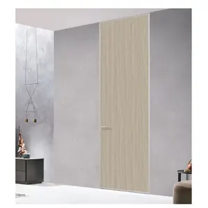 Современная интерьерная невидимая бескаркасная дверь для дома, американская модель, предварительно навесная алюминиевая деревянная дверь