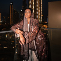 Robe longue modeste pour femmes musulmanes, style abaya, ouverte sur le devant, avec hijab, broderie florale, kaftan de Dubaï, coupe ample, pour le quotidien et le Ramadan
