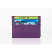 Dompet Kulit Asli Minimalis Tipis 35mm Ringan dengan Logo Kustom Buatan Tangan Mewah Mount Yanzhi, Dilengkapi Pelindung RFID