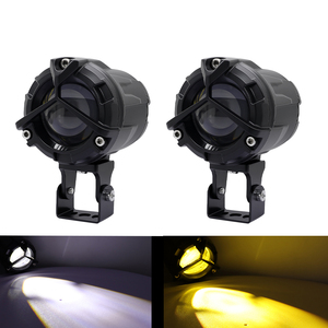 Super Bright LED Motorcycle Spotlight Dual Color 4 Mode <b>Flash</b> Headlights Waterproof Foglights Trucks ATV Jeeps Model MO57 2-Year - Product Image 3