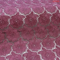 Tissu en dentelle guipure brodée 100 % polyester coloré soluble dans l'eau, vente en gros de tissus textiles pour broderie