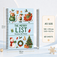 Carnet de planification de Noël A5 personnalisé avec logo et nom, journal à spirale, 60 feuilles, organisateur de liste de fêtes pour étudiants