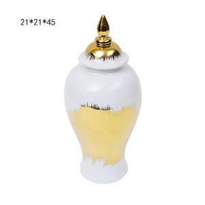 Jarrón de Cerámica de Lujo Estilo Europeo, Florero de Porcelana Dorada para Decoración del Hogar, Jarrones de Jengibre para Hotel - Product Image 4