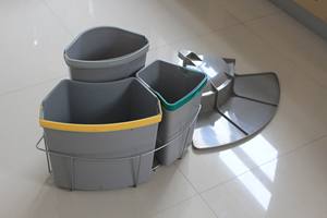 Novo 500 Retangular Interior Balde De Armazenamento De Plástico 12L + 12L + 6L com Tampa Escondida Rotativa Classificação - Product Image 3