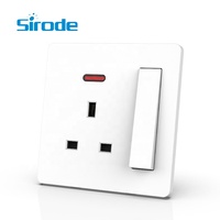 Série Sirod T7 norme britannique conception ultra-mince couleur blanche prise murale électrique multifonction à 5 broches pour la maison