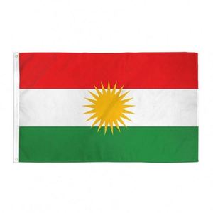 Promotional Silk Screen Printing Polyester Custom Logo Portable Flying Style Outdoor Banner Custom Kurdish <b>Flag</b> - Product Image 2