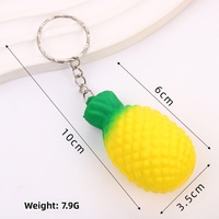Nieuwe PU-schuim gesimuleerde fruit squishy sleutelhanger langzaam terugverend stressverlichtend knijp speeltje schattig fruit rugzak hanger voor kinderen cadeau