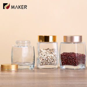 2025 nouveau récipient de stockage de nid d'oiseau scellé fond épais carré épais Transparent confiture Sauce abeille miel bouteille verre pot de nourriture - Product Image 1