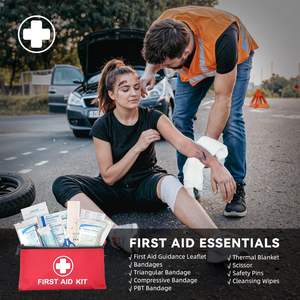 Kit <span class=keywords><strong>d</strong></span>'<span class=keywords><strong>urgence</strong></span> routier : Lampe torche manuelle, marteau brise-vitre et essentiels de premiers secours pour voitures et camions - Product Image 5