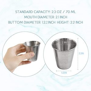 Vente en gros de verres à liqueur incassables en métal imprimés personnalisés tasse en acier inoxydable <span class=keywords><strong>petit</strong></span> <span class=keywords><strong>verre</strong></span> à <span class=keywords><strong>vin</strong></span> à liqueur - Product Image 2