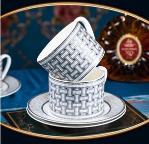 Low Price Sale 15pcs Silver Mosaic <b>Bone</b> <b>China</b> <b>Tea</b> and Coffee <b>Sets</b> for Home Decoration - Product Image 5