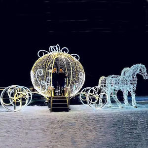 Grand centre commercial 3d extérieur Décoration de luxe de Noël Place extérieure étanche Led éclairage commercial en calèche - Product Image 3