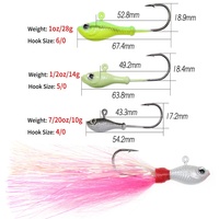 Leurre jig tête plombée en fausse fourrure de cerf 10-28g, pour lancer longue distance, anti-accrocs, appât souple réaliste pour la pêche en mer