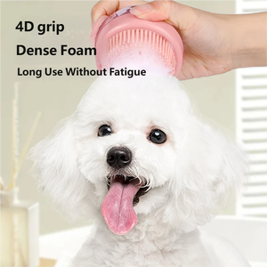 فرشاة استحمام للحيوانات الأليفة من زيهواي، صديقة للبيئة، مصنوعة من مواد PS+PP+TPR، مشط تدليك وتنظيف مع موزع صابون، محمولة باليد - Product Image 4