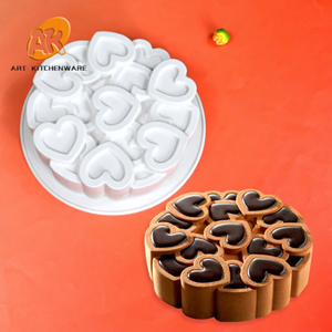 <span class=keywords><strong>AK</strong></span> Heart 3D Chocolate Mousse molde de silicona para pastel para boda helado pastel molde de silicona para hornear Pan pastelería bandeja para hornear - Product Image 1