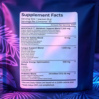Mélange de boisson effervescente saveur citron menthe MOCKTALE-1, poudre bien-être avec L-Carnitine, CoQ10, extraits de plantes, en sachet individuel, OEM