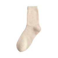 Chaussettes mi-mollet épaisses en tissu éponge tricoté pour femme, chaudes pour l'hiver, décontractées, en coton avec revers rembourré, pour usage quotidien