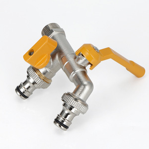 Robinet bibcock à 2 voies en laiton forgé nickelé en alliage de <span class=keywords><strong>zinc</strong></span> Robinet de <span class=keywords><strong>jardin</strong></span> mural pour bassin d'eau - Product Image 3