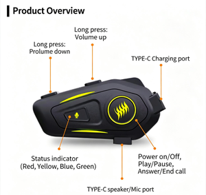 Dairle K50 Motosiklet ve Scooter İnterkom Kulaklığı ABS Kask Hoparlörü IPX-65 Su Geçirmez Kablosuz - Product Image 3