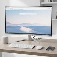 Ensemble complet d'ordinateur tout-en-un personnalisable avec écran incurvé IPS de 27 pouces, processeur I3 I7 pour les joueurs, adapté au bureau, avec une carte graphique de haute qualité