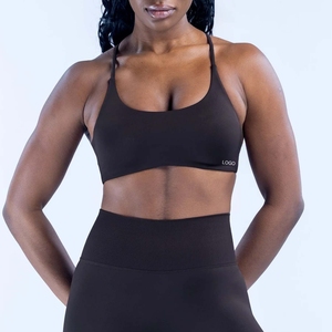 DFYN <span class=keywords><strong>Sujetador</strong></span> deportivo sexy <span class=keywords><strong>con</strong></span> espalda cruzada y diseño sin costuras, de alto soporte, tipo top de lujo para correr, entrenar y hacer ejercicio. - Product Image 1