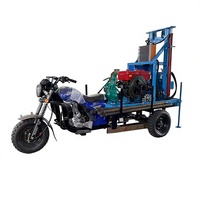 Petite foreuse hydraulique rotative automatique diesel pour puits d'eau, avec moteur et pompe intégrés, portable, pour usage agricole et de construction, profondeur 200m