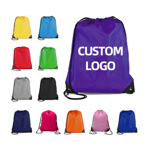 Custom Logo Promotion Polyester Nylon Sport Waterproof Drawstring Gym Sport Bag Backpack