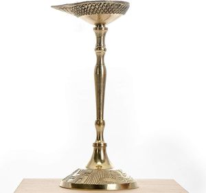 Chandelier Diya en laiton Roy avec support haut Pradeep, décoration de mariage artisanale par Z U Handicraft - Product Image 2