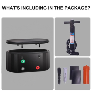 Vanace Bain de glace ovale portable noir avec pompe Récupération thérapeutique à l'eau froide pour une utilisation en déplacement - Product Image 2