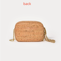 Venta al por mayor personalizada bolso para mujer de Corcho correa cadena borla bandolera cuadrada certificada