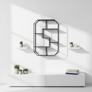 Estantes de pared de Metal geométricos modernos para sala de estar, dormitorio, comedor, villas, hoteles para maceta, almacenamiento de bebidas, apartamento - Product Image 4