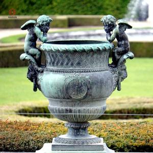 Oeuvre en métal classique coulée Bronze enfant Vase <span class=keywords><strong>Versailles</strong></span> chérubin urne socle Statue - Product Image 2
