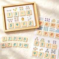Juguete Educativo de Madera para Niños, Montessori, con Números de Colores, para el Aprendizaje de la Cognición, Juego de Emparejamiento Matemático, Venta al Por Mayor