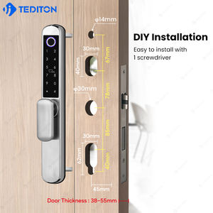 टेडिटन फेहादुरा एलीट्रोनिक होटल फैदुरा डे पोर्टा इंटेलेगेंट कॉम डिजिटल एल्यूमीनियम सुरक्षा दरवाजा स्मार्ट लॉक के साथ - Product Image 3