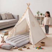 Tente tipi pliable en toile de coton pour enfants, idéale pour les fêtes et les nuits passées, vente en gros