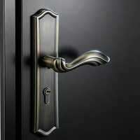 Serrure de porte magnétique silencieuse en alliage de zinc bronze antique de style européen, installation facile, universelle pour chambre et salle de bain