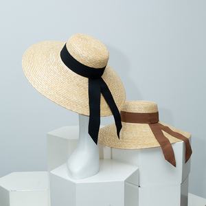 Chapeau de soleil en paille naturelle pour <span class=keywords><strong>femme</strong></span>, style cloche, élégant, vintage, à large bord, réglable, en paille de papier, idéal pour l'été et les vacances - Product Image 1