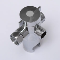 Adaptateur en T pour Bras de Douche 3 Voies en ABS Chromé, Connecteur de Diversion d'Eau
