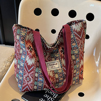 Tas Tote Kanvas Grosir Wanita, Tas Selempang, Tas Belanja Resleting, Kapasitas Besar, Tas Kasual, Produsen Logo Kustom