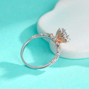 Alla moda diamante moissnaite vvs 1 carat d colore 18K <span class=keywords><strong>oro</strong></span> bianco <span class=keywords><strong>925</strong></span> argento sterling anelli di fidanzamento da donna con certificato GRA - Product Image 5