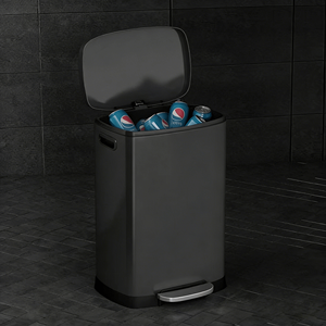 ถังขยะทรงสี่เหลี่ยมพร้อมฝาปิดแบบเงียบสำหรับห้องครัว ห้องน้ำ บ้าน ถังขยะในร่ม - Product Image 3