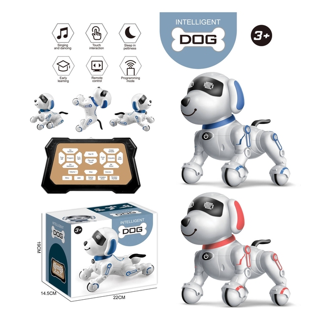 2color Remote Control Dog Toy Robot Stunt Dog Voice-controlled Toy Infrared Remote Control Programmed Intelligent Robot Dog