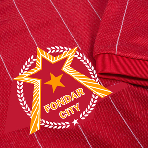 Maglia da calcio rossa in tessuto Jacquard in maglia Jacquard con 1983 personalizzata in fabbrica tazza europea con taglio automatizzato ad asciugatura rapida - Product Image 3