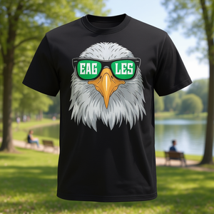 T-shirt con aquile con occhiali da sole, design vintage, unisex per adulti - Product Image 3