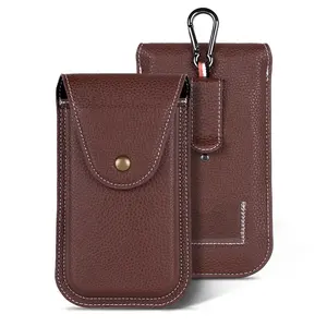 2023 new Men Phone Holster Universal PU Leather Waist Bag Belt Clip Pouch Carring Waist Wallet Pouch Mobile Phone Case Bag