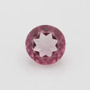 High quality no crack natural loose gemstone wholesale factory natural round brilliant cut pink topaz